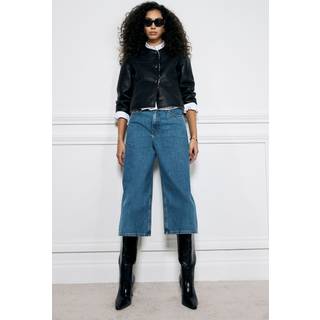 River Island River Island Blue Denim High Rise Culotte 100% Cotton Jeans