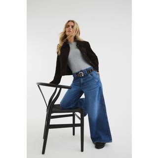 River Island River Island Blue Petite Low Rise Palazzo Wide Leg 100% Cotton Jeans