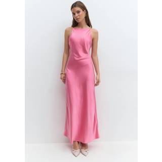 Gina Tricot-High neck satin dress-satinkjoler-Pink-40-Dame