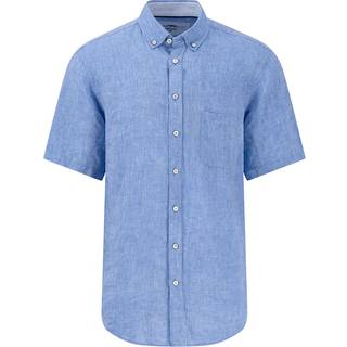 Fynch-Hatton Herren Kurzarmhemd blau meliert
