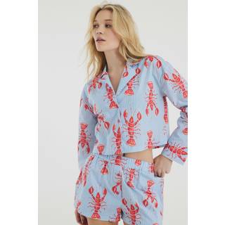 River Island River Island Natural Lobster Print Top and Short Pyjamas 100% Cotton Set