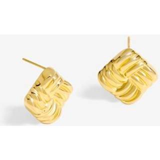 Jon Richard Jon Richard Gold Tone Square Ridge Earrings
