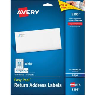 Avery Easy Peel Inkjet Adressetiketter 2/3 x 1 3/4 White 1500/Pack