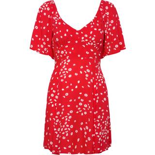 Roxy Roxy Red Ditsy Floral Print Mercado Mini Dress