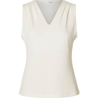 SELECTED FEMME SLFTENNY SL V-NECK TOP NOOS - Hvid