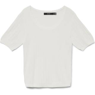 Luxlight Pointelle Strikbluse, Snow White, M