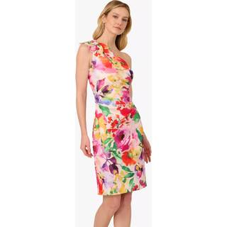 Adrianna Papell Adrianna Papell Pink Print One Shoulder Dress