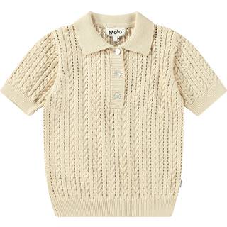 Molo Gretel Knitted Polo Shirt Brazilian Sand 134/140 cm  Beige  134/140 cm  kvinde