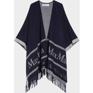 Max Mara Hilde wool jacquard shawl - blue - One Size