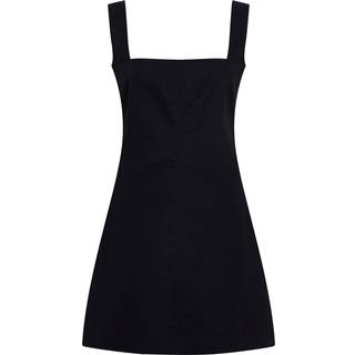 Soft Cotton Linen Mini Dress - Black - L