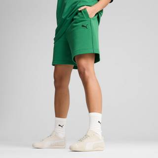 Puma PREMIUM Essentials Relaxed Graphic Shorts 7&#34; Unisex, Green, Size XL, Women - Archive Green - XL