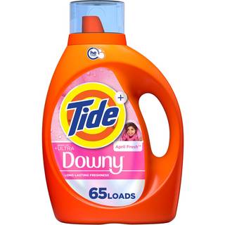 Tide Plus Boost af Ultra dunet flydende vaskemiddel april frisk duft 92 fl oz 65 mngder vaskemiddel flydende med langvarig friskhed