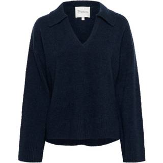 My Essential Wardrobe Huxi V-Neck Pullover - Dark Sapphire Blue Melange