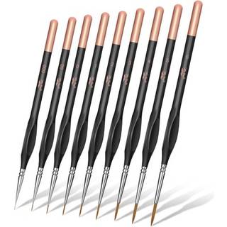 Mr. Pen-detaljer penselbørster sæt 9 pcs rose guld/sort miniature penselbørster tynde pensel børster model pensel børster fin spids pensel pensel