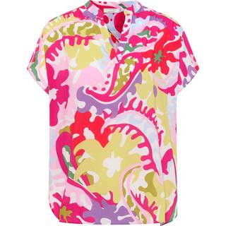 T-shirt blouse in rose printed