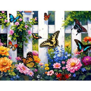 Springbok Butterfly Haven 500 brikker puslespil til voksne - Farverig sommerfuglehave - Unikke udskrne stykker - Afslappende og farverig