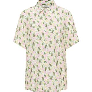 shirt-blouse in olive printed