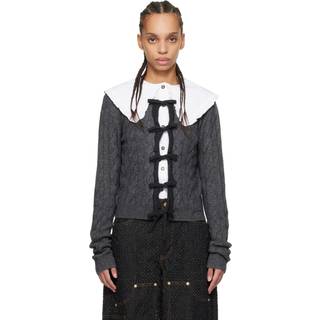 Cashmere Mix Tie String Cardigan K2413 - Phantom - GANNI - Grå S