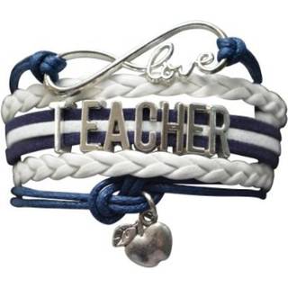 Infinity Collection Navy og White Teacher Bracelet Teacher Appreciation Gift tak smykker til l?rere studerende l?rer eller l?rerassistent gaver