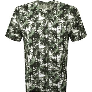Armani Exchange Tropical Print T Shirt Green