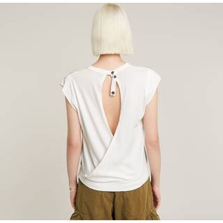Open Back Loose Sleeveless Top - White - Women