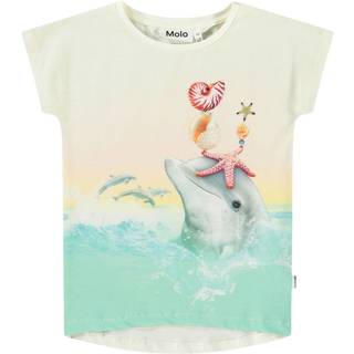 Molo Ragnhilde Short Sleeve T-Shirt Wave Jumping 116 cm  Beige  116 cm  kvinde