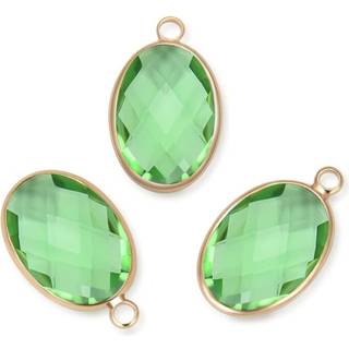 ADABELE 10PCS GRAD A AUGUST PERIDOT GRØNNE Fødselssten Charms 18mm guldbelagt oval krystal pendel drop perle til kvindelige mænd smykker, der lav