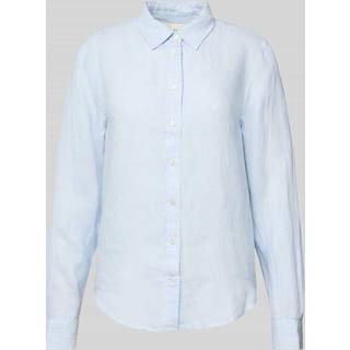 GANT Dame Stribet crewneck sweater af strækbomuld med kabelstrik (L)