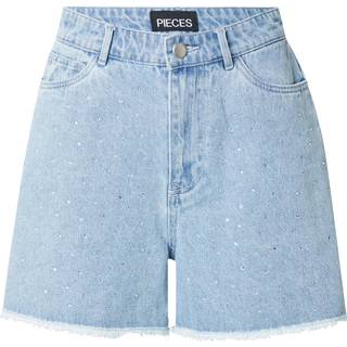 Pieces Bukser - Apia - Coronet Blue/Bright White