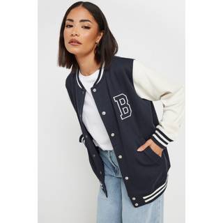 PixieGirl Petite PixieGirl Petite Blue Boston Varsity Bomber Jacket