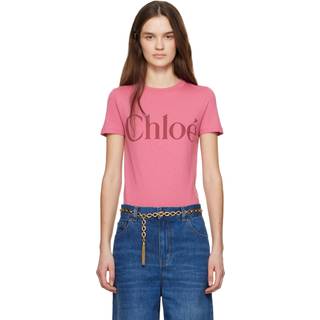 ChloÃ© Logo cotton jersey T-shirt - pink - XL