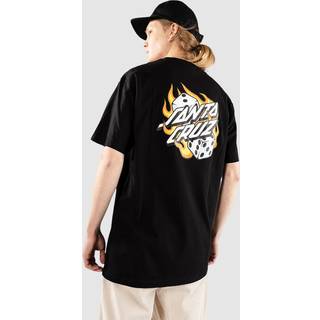 Santa Cruz Flaming Dice Dot Chest T-shirt - L - black