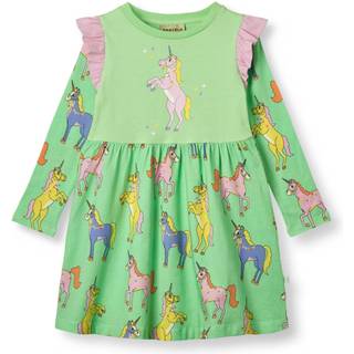 Småfolk Unicorns Langærmet Kjole Minty Green Tea 1-2 Y  Grøn  1-2 år  kvinde