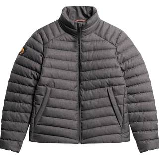 Superdrytil mænd. M5012041A Grå Fuji-dunjakke i tweed (S), Casual, Polyester