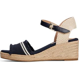 Tommy Hilfiger Tommy Hilfiger Blue Fringe Canvas Wedge Sandals