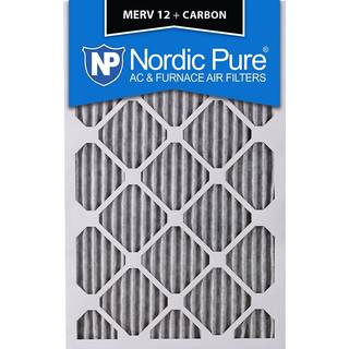 Nordic Pure 20x24x1 (19 1/2 x 23 7/16 x 3/4) Furnace Air Filters Merv 12 plisseret plus carbon 3 -pakke