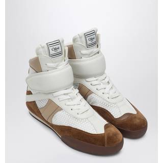 ChloÃ© ChloÃ© Kick leather-trimmed high-top sneakers - brown - EU 39