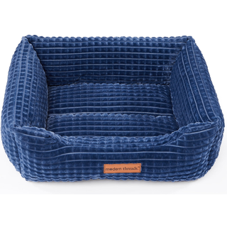 Moderne tr?de Ultra bl?d plys k?ledyrsseng til sm? og mellemstore hunde med elegant tekstur og stilfuldt design bl?