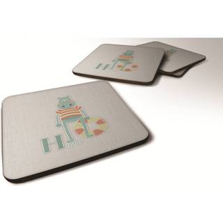 """" Caroline's Treasures Alphabet H for Hippopotamus Foam Coaster Set på 4 3,5 multicolor """"