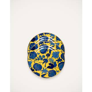 La DoubleJ Tableware - 'Wildbird' dessert plates, set of two, orange in Multicolor porcelain