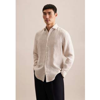 Seidensticker Herren Hemd beige gestreift