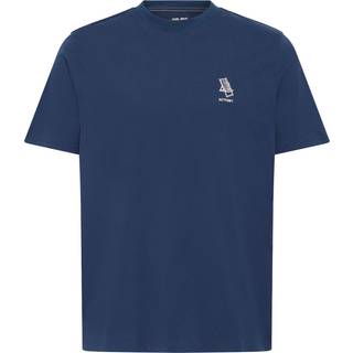 Blend Blend Navy Embroidered Short Sleeve 100% Cotton T-Shirt