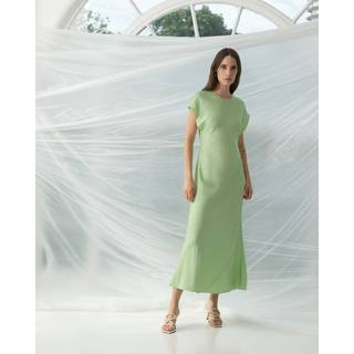 French Connection French Connection Green Ennis Satin Column Shape Dress