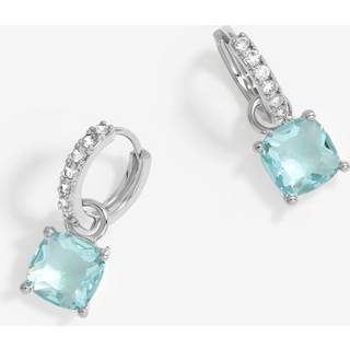 Jon Richard Jon Richard Silver Tone Aqua Huggie Earrings