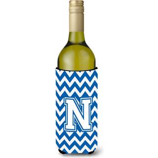 Brev N Chevron Blue and White Wine Bottle Beverage Isulator Hugger CJ1045-Nliterk