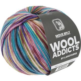 Lang Yarns Move 8-ply WoolAddicts 005 Indhold:75% superwash merinould, 25% polyamid Vægt/længde: 150 g = ca. 300 meter Anbefalede pinde: 4-4.5 mm Strikkefasthed: 10 x 10 cm = 19 m x 26 p Vask: Maskinvask ved op til 30 ℃ / Tåler ikke tørretumbling / Brug aldrig skyllemiddel.