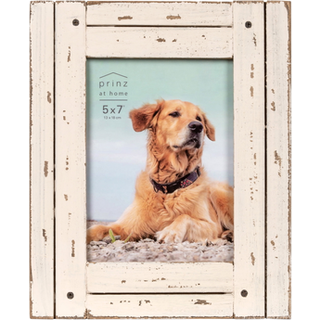 Prinz Homestead 5x7 Antik hvid billedramme Distressed tr?foto rammer tovejs staffeli bordplade eller v?gmonteret