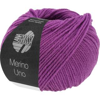 Lana Grossa Merino Uno 70 Fuchsia Indhold: 100% ren, ny merinould Vægt/Længde: 50 g = ca. 125 meter Anbefalede pinde: 4.5-5 mm Strikkefasthed: 10 x 10 cm = 19 m x 25 p Vask:Finvask 30º/ Tørres fladt.