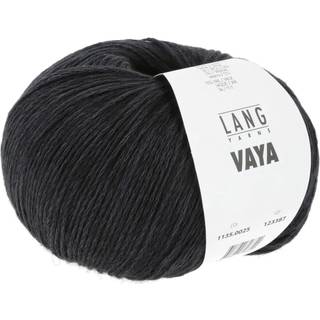Lang Yarns Vaya 0025 Indhold: 74% bomuld, 16% uld, 10% yak Vægt/længde: 50 g = ca 200 m Anbefalede pinde: 3.50–4.00 mm Strikkefasthed: 10 x 10 cm = 24 m x 34 p Vask: Uldprogram, max 30°C / Tåler ikke tørretumbling.