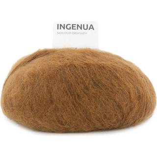 Katia Ingenua 87 Kobber Indhold:78% mohair, 13% polyamid, 9% merinould Vægt/længde:50 g = 140 meter Anbefalede pinde:5-5.5mm Strikkefasthed:10 cm x 10 cm = 16 m x 20 r Vask:Finvask 30º / Tåler ikke tørretumbling.